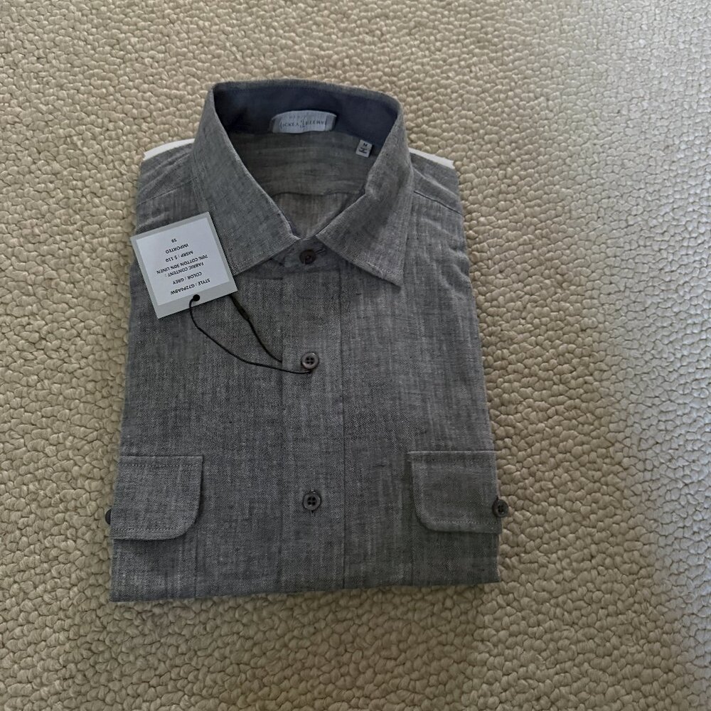 Hickey Freeman Sport Shirt  Cotton and Linen